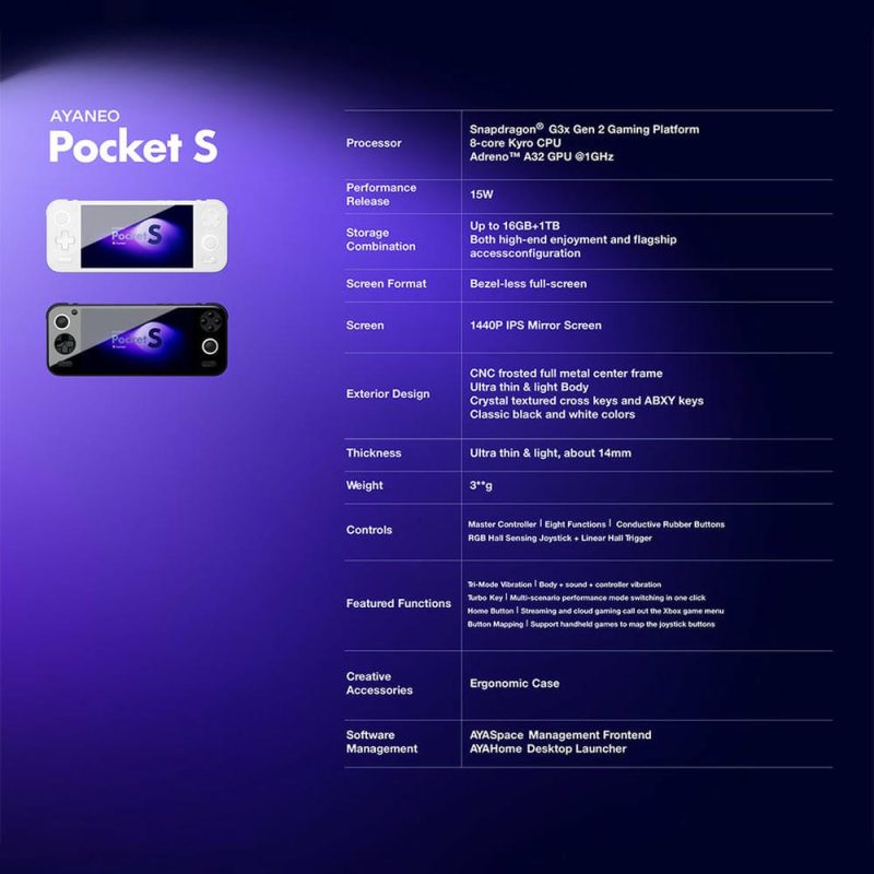 Ayaneo pocket s cao cấp màn 2k chip mạnh